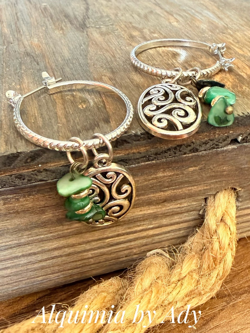 Malachite hoops SUMMER BEADS AND CHARMS